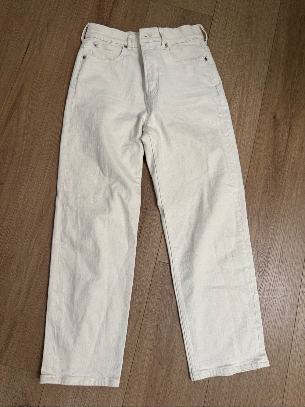 Everlane women's Straight Jeans in Natural Cream